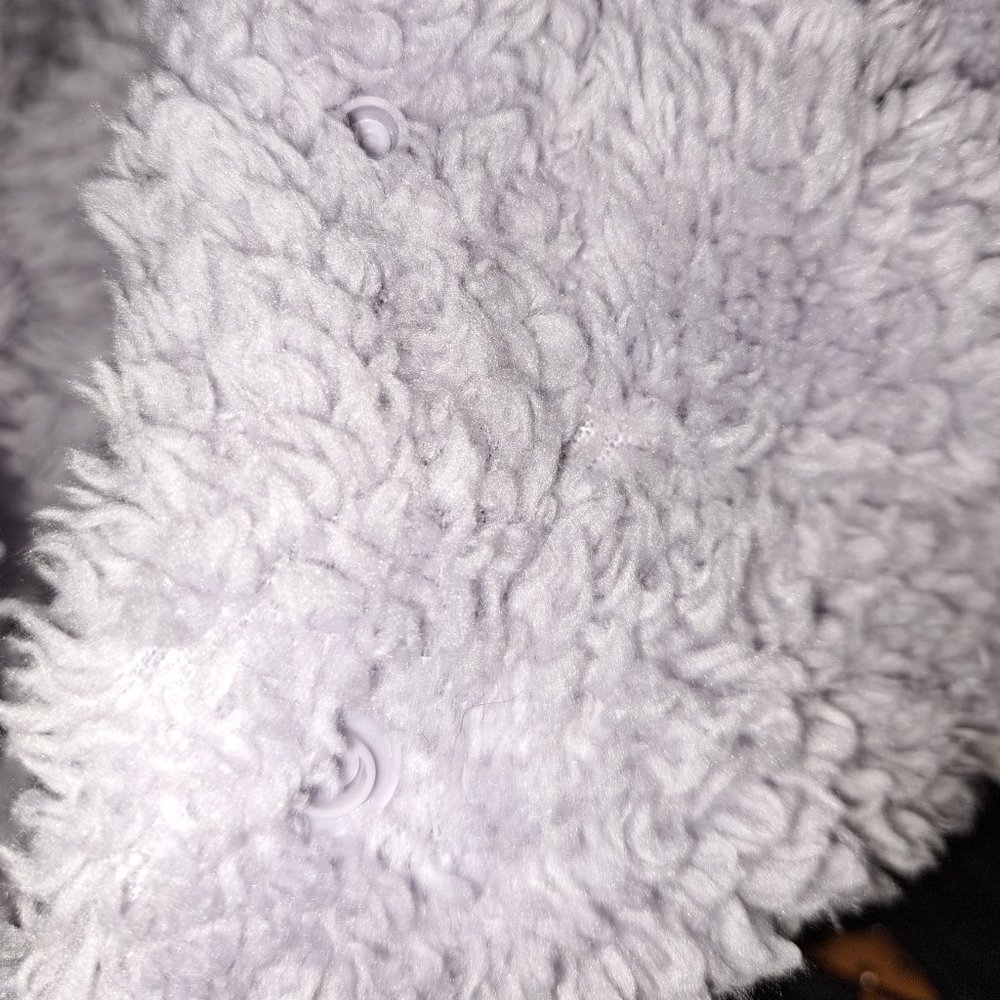 LUKKA LUX Women's Purple Fleece Cozy Sherpa Hoodie 1/4 Button Size Small - Picture 9 of 9
